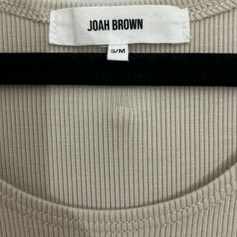 Joah Brown Cream Ribbed Bodycon Midi Dress S / M - Picture 8 of 8